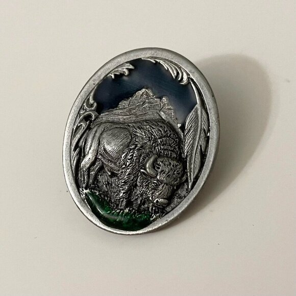 Vintage 90s Siskiyou Bison Buffalo Pin - Picture 1 of 9